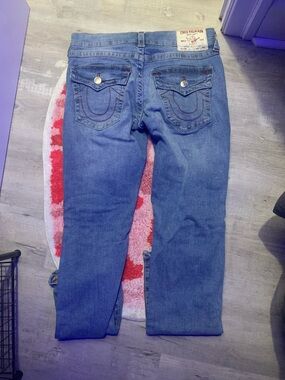 True Religion Light Blue Straight Leg Denim Jeans